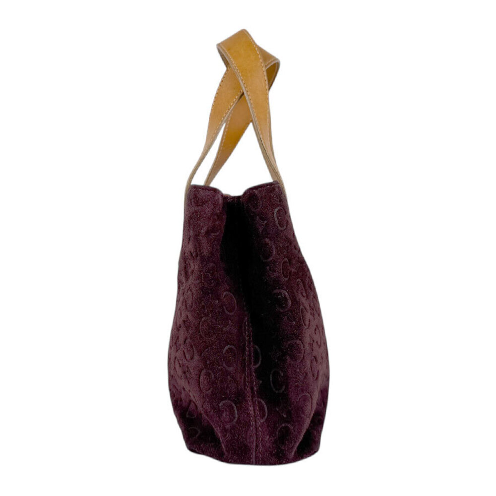 Celine handbag Purple suede leather Brown Bordeaux